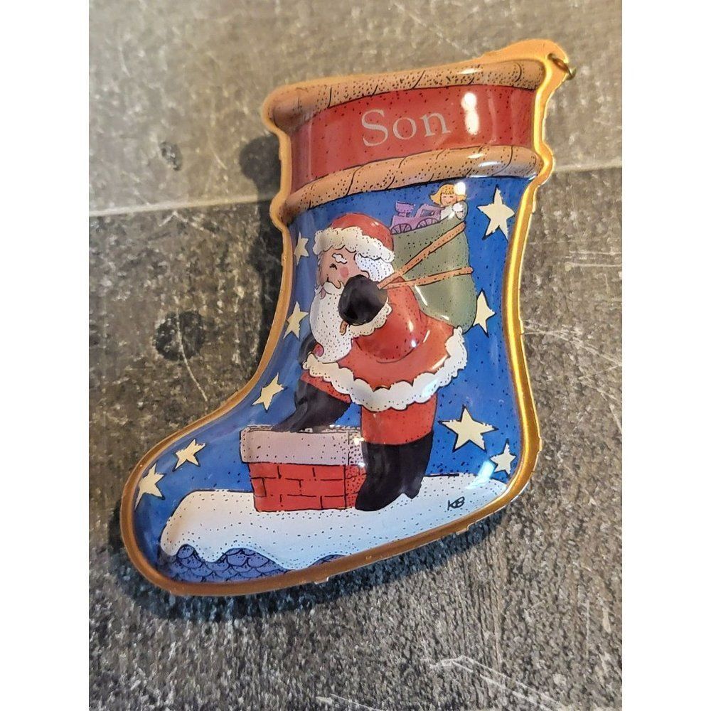 Hallmark son 1997 ornament Xmas Decor stocking‎ Santa